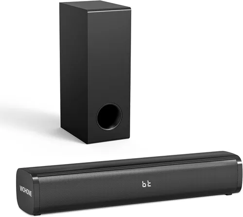 Miniatura 7 de Barra de sonido para Smart TV con subwoofers con cable, altavoces de barra de sonido de TV pequeños de 2.1 canales, sistema de sonido envolvente