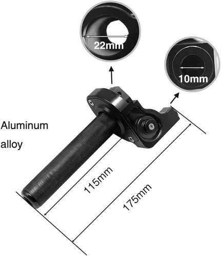 Miniatura 3 de Agarre del acelerador para motocicleta de 7/8 pulgadas, 0.866 in, torcida rápida de aluminio CNC con cable de acelerador y agarre para manillar