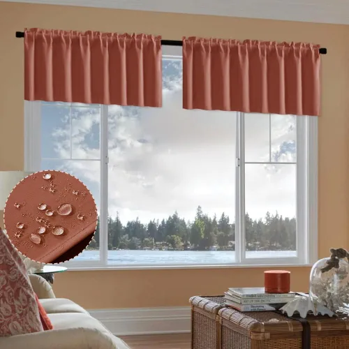 Miniatura 22 de XTMYI Cortinas de tela impermeable de 30 pulgadas para ventana de baño, cocina, mini ducha, pequeños paneles de cortina opacas cortos, juego de 2