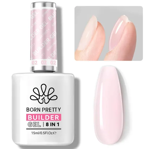 BORN PRETTY Gel constructor para uñas, Gel de extensión de 8 en 1, fortalecedor, Gel constructor duro, Gel base de uñas, Gel de cobertura, Gel Gel