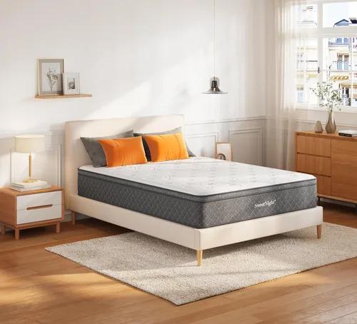 Miniatura 6 de Sweetnight Colchón King – Colchón híbrido tamaño King de 12 pulgadas, colchón de cama King con bobinas en bolsillos para un sueño cómodo y un apoyo