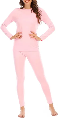 Miniatura 4 de American Trends Conjunto de ropa interior térmica para mujer, ropa interior larga con forro polar, parte superior e inferior, conjuntos térmicos