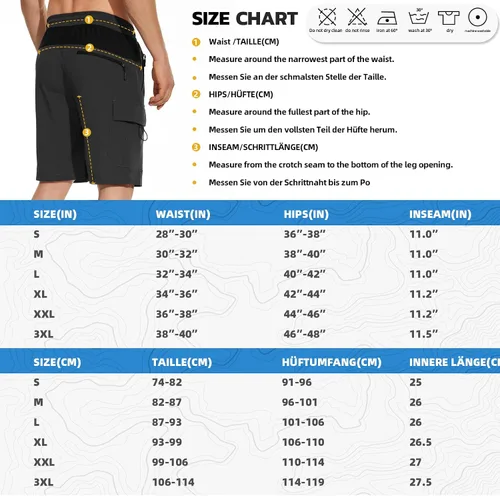 Miniatura 6 de Hiauspor Pantalones cortos acolchados de ciclismo de montaña para hombre, ajuste holgado, de secado rápido, para ciclismo con 5 bolsillos