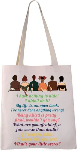 Miniatura 8 de VAMSII Clue the Movie Tote bag Murder Mystery Shoulder Bag Mrs. White Quote Bolsa de compras de comestibles