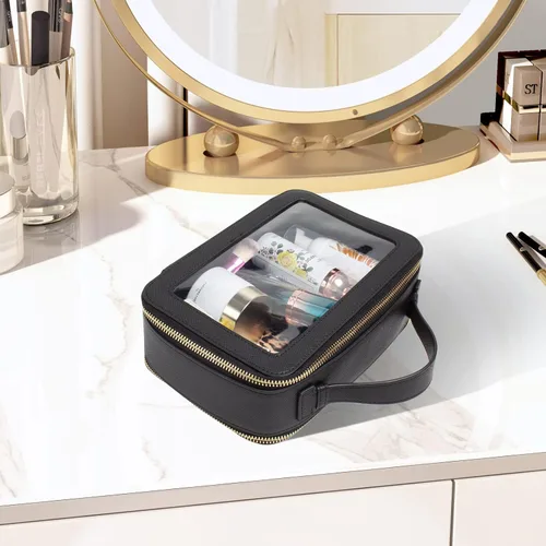 Miniatura 5 de LETGO Bolsas de maquillaje transparentes, bolsa de aseo aprobada por la TSA con cremallera, organizador de maquillaje transparente para artículos