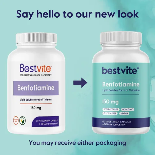 Miniatura 7 de BESTVITE Benfotiamina 150 mg (360 cápsulas vegetarianas) (120 x 3) - Sin estearatos - Sin dióxido de silicio - Vegano - Sin OMG - Sin gluten