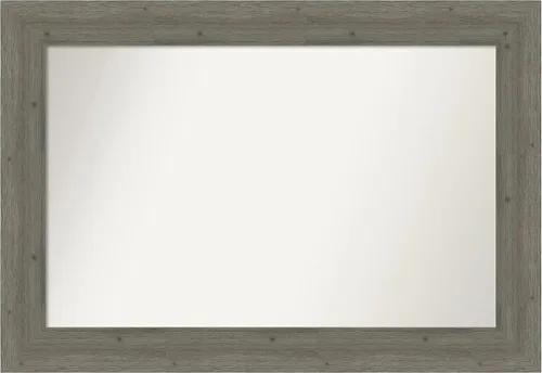 Miniatura 102 de Amanti Art Espejo de baño gris para sobre el fregadero, 27 x 27 pulgadas, espejo de tocador cuadrado gris, marco de madera rústica de campo medio