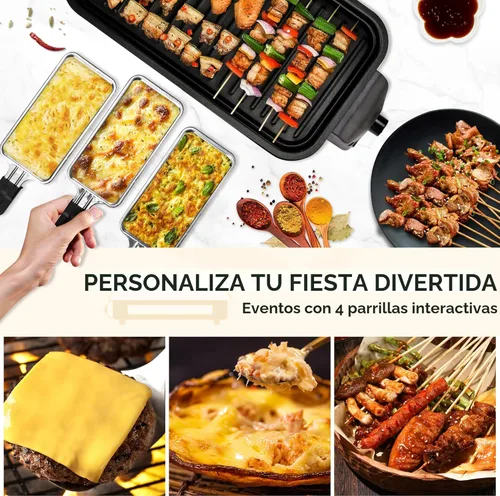 Miniatura 6 de Pukomc Parrilla Eléctrica de Interior, 2 en 1 para Cocina con Rejilla para Asar y Placa de Cocina Antiadherente Extraíble, Control de Temperatura