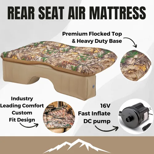 Miniatura 2 de Colchón inflable AirBedz PPI CMO_TRKMAT para asiento trasero para SUV y camiones de tamaño completo, con estampado camuflado, 1 unidad Camo Print