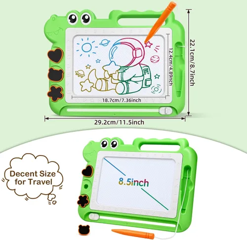 Miniatura 2 de AiTuiTui Tablero magnético de dibujo para niños pequeños, regalo para niñas y niños, escritura de bocetos a color, garabatos, juegos de viaje