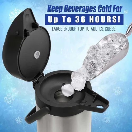 Miniatura 3 de Oferta de un día. Despachador de bebidas térmico, de 102 onzas. Vondior Termo de acero inoxidable para agua fría o caliente, con bomba. Cafetera 1