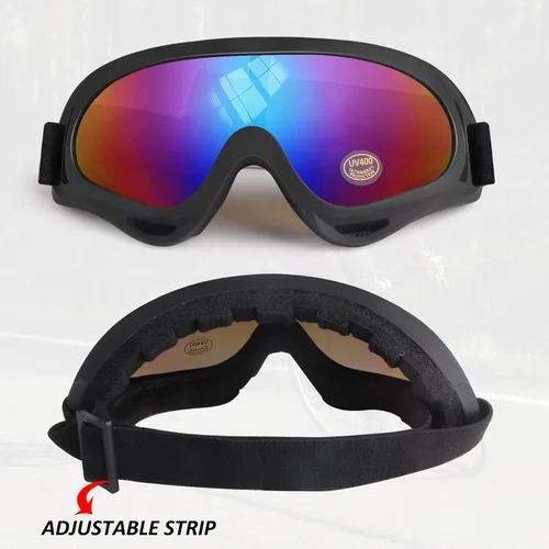 Miniatura 5 de Gafas de motocicleta para niños, 2 paquetes de gafas para cuatrimoto, motocross, esquí, gafas de carreras todoterreno para niños, gafas anti-UV, a