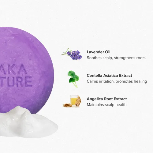 Miniatura 2 de Maka Nature - Barra de champú de lavanda para cabello normal a seco, barra de champú sólido hidratante para cabello suave, barra de champú coreano