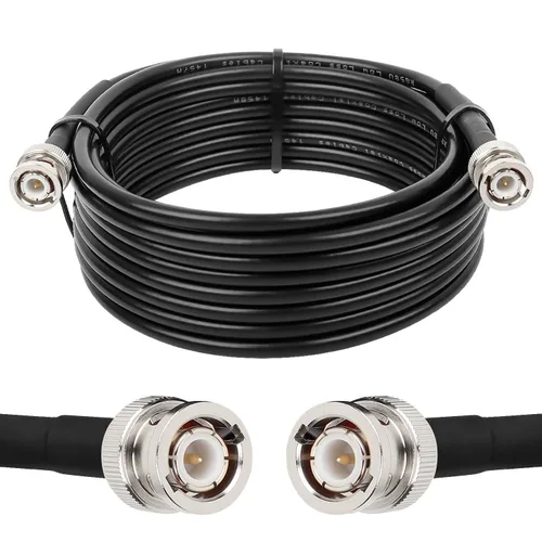 Miniatura 10 de MOOKEERF Cable BNC - 1 pie 2 piezas RG58 50 ohm macho a macho cables coaxiales de extensión BNC de baja pérdida para antenas, radios RF, módems