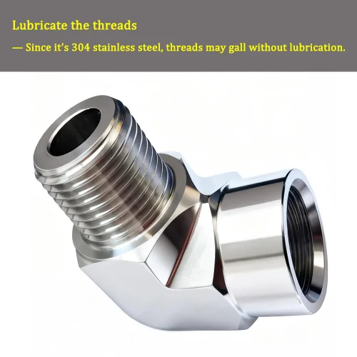 Miniatura 6 de Metalwork 304 Acero inoxidable forjado tubería de montaje, codo de calle de 90 grados, 3/4 "NPT hembra x 3/4" NPT macho, 1 unidad Hembra x Masculino