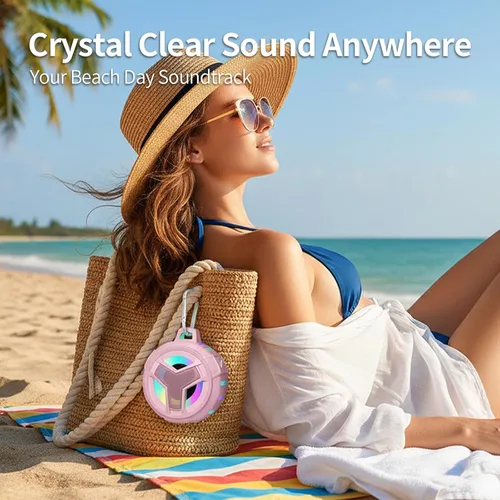 Miniatura 5 de EBODA Altavoz Bluetooth para Ducha, IP67 Impermeable Portátil Inalámbrico Altavoces Pequeños, Flotante, 24H Tiempo de Reproducción para Hogar, Rosa