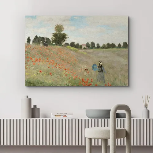 Miniatura 20 de wall26 Prado con álamos por Claude Monet - Arte moderno impresionista, arte en lienzo para el hogar, 12 x 18 pulgadas