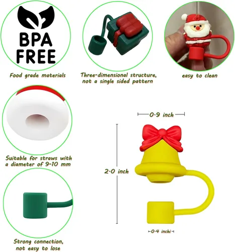 Miniatura 3 de Tapa de popote para copa Stanley, 8 piezas de 0.394 in de diámetro, reutilizable, a prueba de polvo, compatible con Simple Modern y vaso con tapa