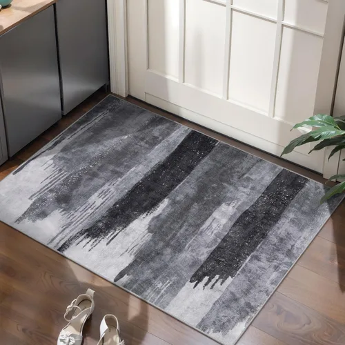 Miniatura 65 de Ciicool Alfombra de pasillo lavable de 2 x 6, alfombra moderna abstracta para pasillo, antideslizante, delgada, ligera, con estampado gris marino