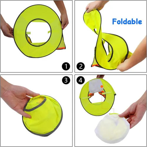 Miniatura 3 de Paquete de 2 parasoles para casco duro, protector solar de malla con ala completa para cascos duros, alta visibilidad, reflectante