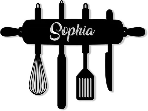 Miniatura 7 de Letrero de metal personalizado para chef de cocina, pared, valla, despensa, cocina, comedor, decoración del hogar, regalo para mamá, papá, hijo, 4