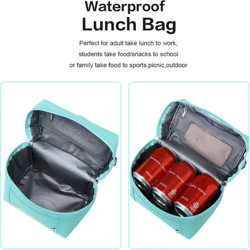 Miniatura 7 de NOL Natural Organic Lifestyle - Bolsas de almuerzo aisladas para mujer, bolsa enfriadora, ligera, de nailon, impermeable, lonchera para el trabajo