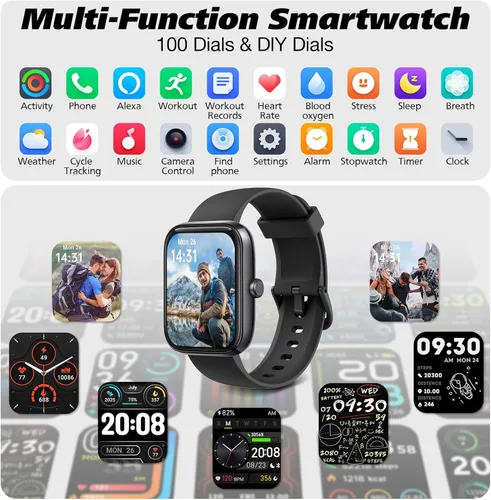 Miniatura 7 de VRPEFIT Reloj inteligente para hombres y mujeres con Bluetooth para llamadas, reloj inteligente con Alexa incorporada, reloj de fitness DIY de 1.8