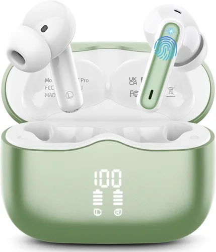 Miniatura 12 de Auriculares inalámbricos, Bluetooth 5.4 con 4 micrófonos ENC con cancelación de ruido, nuevos auriculares inalámbricos HiFi Stereo Deep Bass 40H