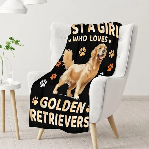 Miniatura 2 de Golden Retriever - Manta de regalo – 40 x 30 pulgadas, bonita manta para niños y niñas, manta negra suave y mullida para regazo y silla