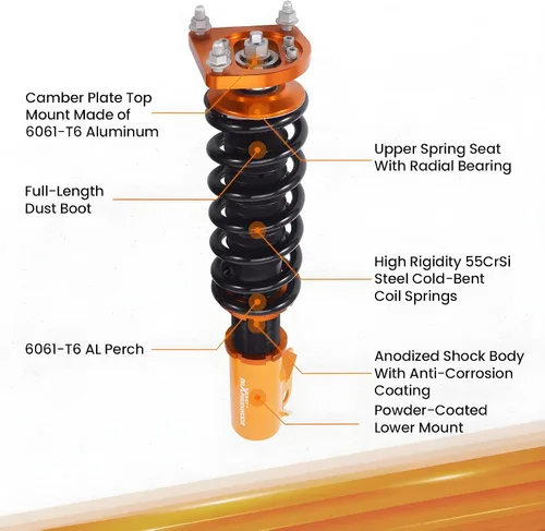 Miniatura 4 de maXpeedingrods Coilovers para Ford Mustang GT/Base SN95 1994-2004, Kit de suspensión de bobinas de altura ajustable, amortiguador de amortiguador