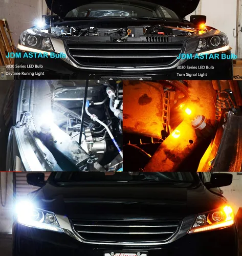 Miniatura 4 de Conjunto de chips extremadamente brillantes 3030 blanco/amarillo 3157 3155 3457 4157 bombillas LED con proyector para luces de giro delanteras/DRL
