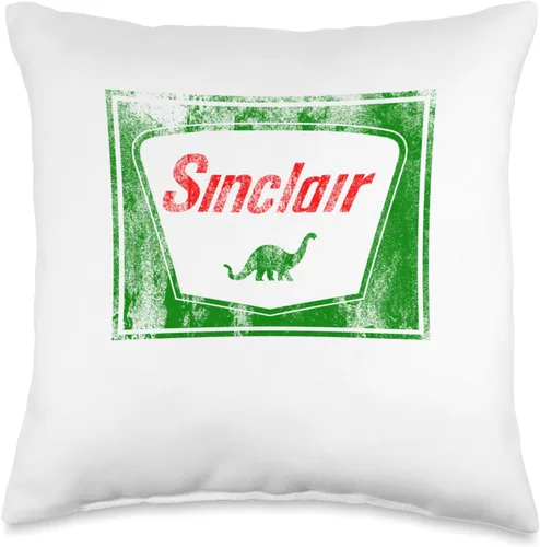 Dinosaur Gas Station Vintage Retro Sign Tees Dinosaur Gas Station - Almohada vintage retro para hombre y mujer, 16 x 16 pulgadas, multicolor
