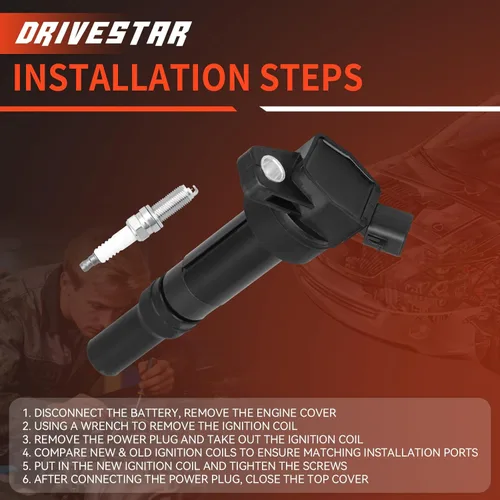 Miniatura 4 de Juego de 4 bobinas de encendido UF651 y bujías de encendido compatibles con 1.8L 2.0L L4 2012-2016 Hyundai Elantra/Coupe/GT/Tucson, 2014-2020 Kia