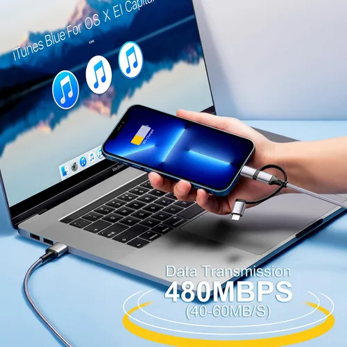 Miniatura 4 de Cable de carga múltiple [paquete de 2 unidades de 6 pies] 3 en 1, cable de carga USB trenzado de nailon para múltiples dispositivos