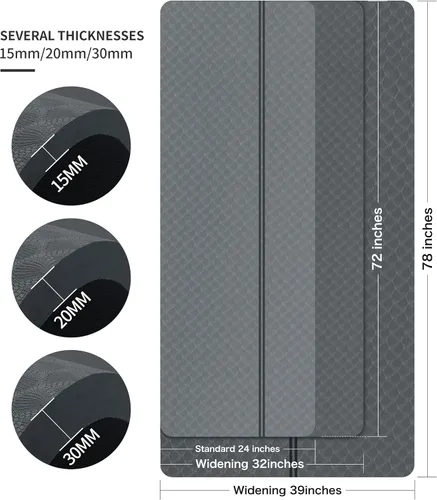 Miniatura 3 de nuveti Tapete Grande para Ejercicios - Tapete de Yoga de 15mm/20mm/30mm de Grosor Tapete de Ejercicios para Fitness, Yoga, Pilates, Estiramientos