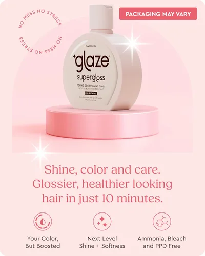 Miniatura 3 de Glaze Supergloss - Brillo acondicionador de color, hidratante semipermanente para el brillo y brillo del cabello, máscara de depósito