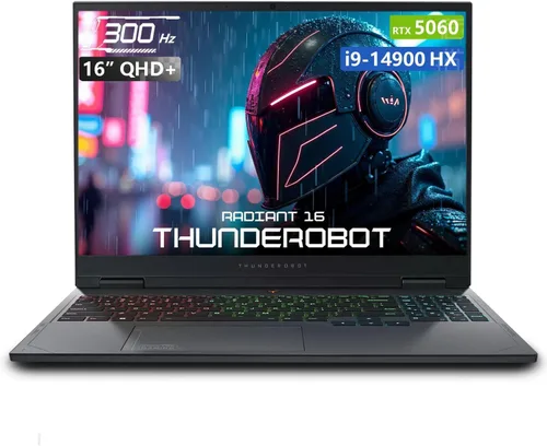 Miniatura 10 de Thunderobot Radiant 16 i9 5060 2.5K Laptop para Juegos, Pantalla de 16" QHD+ hasta 300Hz 2.5K, Core i9-14900HX, GeForce RTX 5060, 32GB DDR5 RAM, SSD