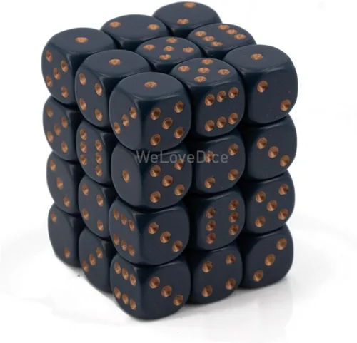 DND - Juego de dados Chessex D&D de 0.472 in, juego de dados poliédricos de plástico opacos color azul polvoriento y cobre, dados de mazmorras y