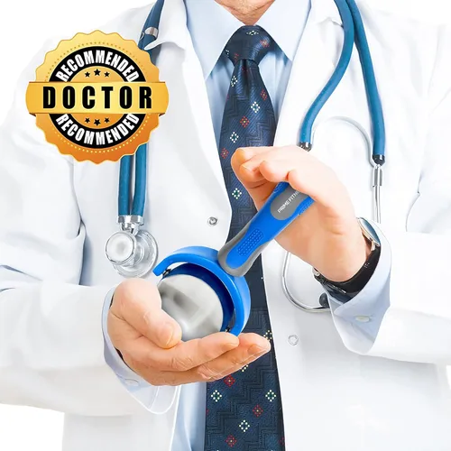 Miniatura 6 de PRIME Fitness Bola de rodillo de masaje frío Terapia de frío Bola de rodillo de hielo con mango Cryo Stick Alivia el dolor muscular (azul)