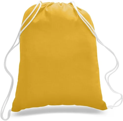 Miniatura 8 de ToteBagFactory Paquete de 6 mochilas de lona de algodón con cordón: blanco, liso, tela reutilizable, 14 pulgadas de ancho x 18 pulgadas de alto