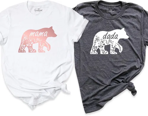 Miniatura 5 de Camisa de silueta floral de mamá oso, camisa de papá oso, camisa de regalo del día de la madre, camisetas de oso familiar, camisa de mamá oso