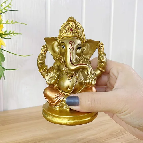 Miniatura 6 de BangBangDa Estatua de Lord Ganesha hindú – Elefante indio Dios Murti Decoración Pintura a mano Figuras ídolo Boda Regreso Regalos para el Hogar