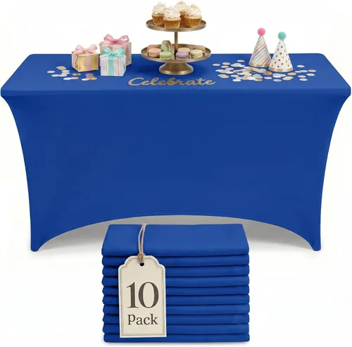 Miniatura 30 de Utopia Kitchen Mantel rectangular de spándex de 4 pies [1 unidad, negro] 200 GSM elástico, ajustado, lavable y resistente a las arrugas, cubierta