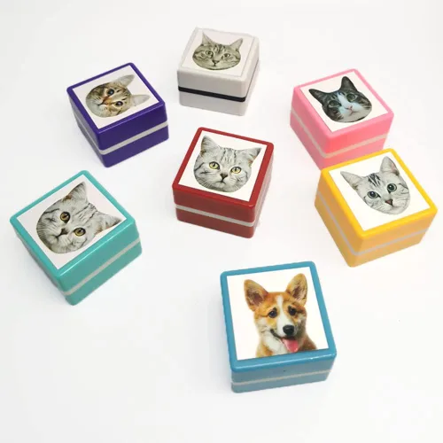 Sellos personalizados para retratos de mascotas, sellos personalizados con nombre con foto, para gatos y perros, recuerdos, sellos personalizados