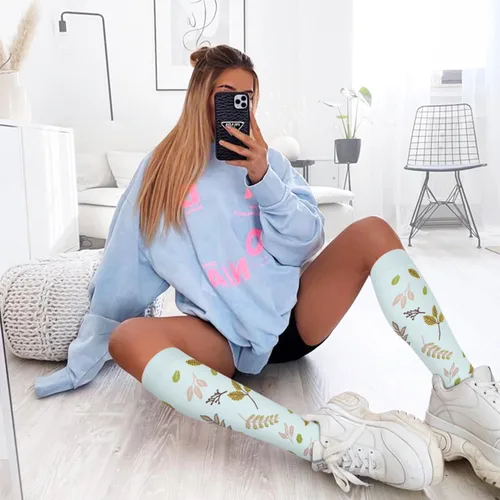 Miniatura 2 de 6 pares de calcetines de compresión para mujeres y hombres, 15-20 mmHg, soporte graduado hasta la rodilla, calcetines para enfermeras, viajes
