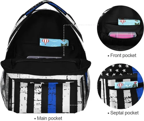 Miniatura 6 de Nerxy Mochila Mochila Mochila Ligera Casual Mochila para Viajes Deportes, Bandera azul, Tamaño único, Mochilas Daypack