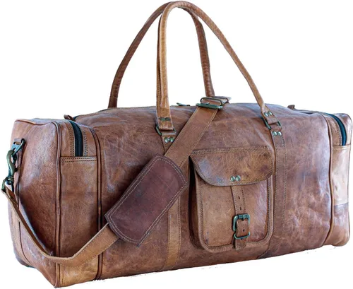 Miniatura 3 de KPL Bolsa viajera de piel vintage de 21 pulgadas, para deportes, oferta de fin de semana