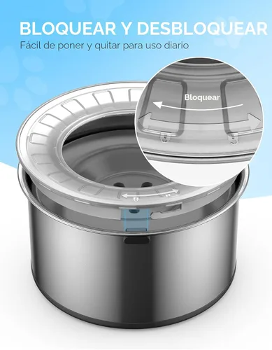 Miniatura 6 de Heouvo Cuenco de agua grande de 1 galón para perro, sin derrames, tapa antiexcavación y parte inferior de goma: cuenco para perro a prueba