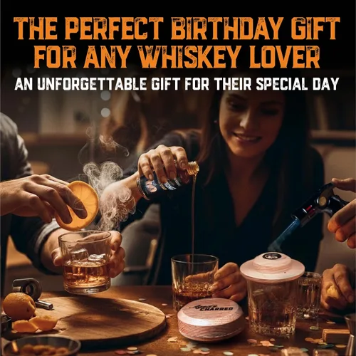 Miniatura 7 de Kit Ahumador de Cócteles de Whisky con Soplete, Jarabe Old Fashioned y Virutas de Madera de 8 Sabores - Ahumador Premium de Roble de EE.UU. - Kit