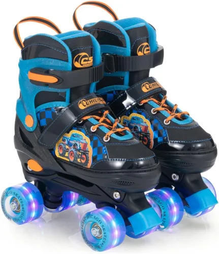 Miniatura 7 de Chicago Skates Glitzy - Patines de ruedas para niños, patines ajustables para niñas y niños, ruedas iluminadas, patines cuádruples duraderos
